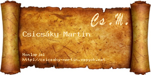 Csicsáky Martin névjegykártya