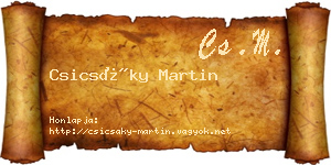 Csicsáky Martin névjegykártya