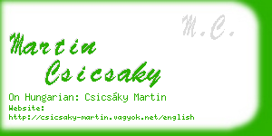 martin csicsaky business card