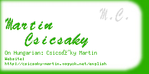 martin csicsaky business card